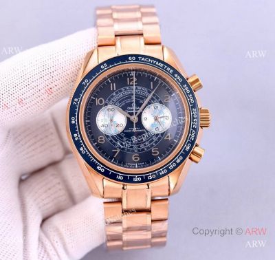 Nice Quality Replica Omega Speedmaster Watches All Rose Gold 43mm